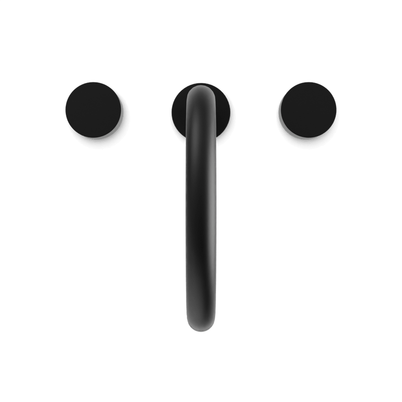 Opera 3-Hole Deck Mount Tub Filler With Arc Spout & Disc Handles - Matte Black image 4