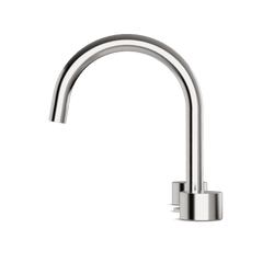 Opera 3-Hole Deck Mount Tub Filler With Arc Spout & Disc Handles - Brushed Nickel thumbnail 3