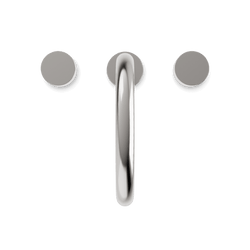 Opera 3-Hole Deck Mount Tub Filler With Arc Spout & Disc Handles - Brushed Nickel thumbnail 4