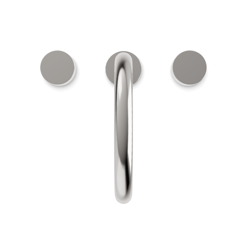 Opera 3-Hole Deck Mount Tub Filler With Arc Spout & Disc Handles - Brushed Nickel image 4