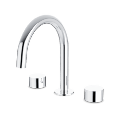 Opera 3-Hole Deck Mount Tub Filler With Arc Spout & Disc Handles - Chrome thumbnail 1