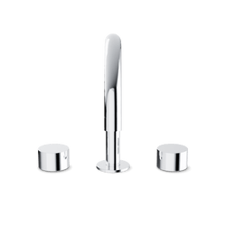 Opera 3-Hole Deck Mount Tub Filler With Arc Spout & Disc Handles - Chrome thumbnail 2