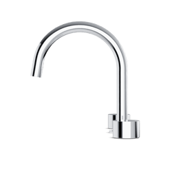 Opera 3-Hole Deck Mount Tub Filler With Arc Spout & Disc Handles - Chrome thumbnail 3