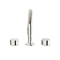 Opera 3-Hole Deck Mount Tub Filler With Arc Spout & Disc Handles - Polished Nickel thumbnail 2