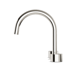 Opera 3-Hole Deck Mount Tub Filler With Arc Spout & Disc Handles - Polished Nickel thumbnail 3