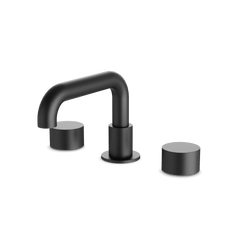Opera 8" Widespread Bathroom Faucet With Low Spout & Disc Handles - Matte Black thumbnail 1