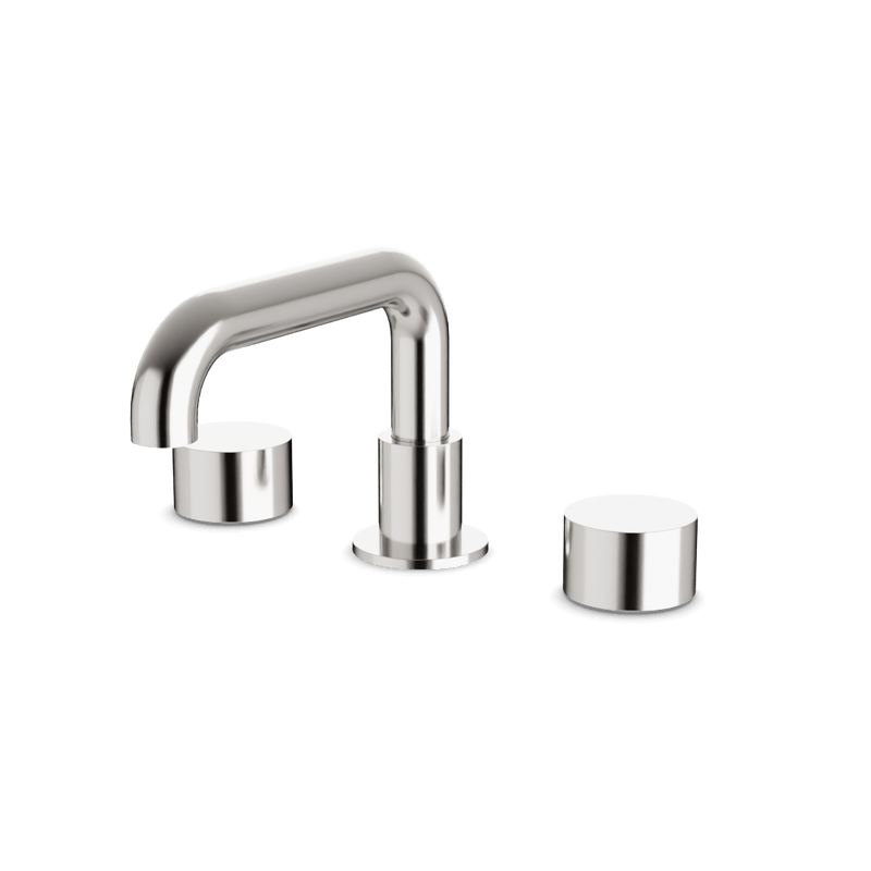 Opera 8" Widespread Bathroom Faucet With Low Spout & Disc Handles - Brushed Nickel image 1