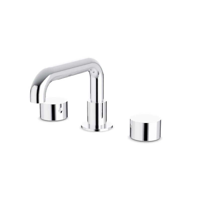 Opera 8" Widespread Bathroom Faucet With Low Spout & Disc Handles - Chrome image 1