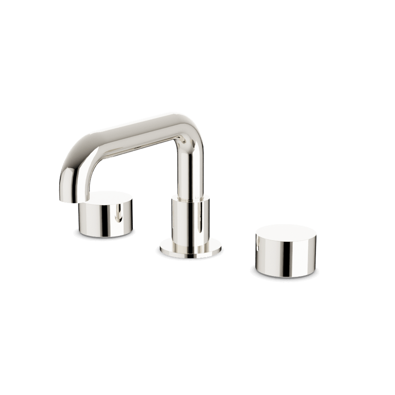 Opera 8" Widespread Bathroom Faucet With Low Spout & Disc Handles - Polished Nickel image 1