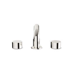 Opera 8" Widespread Bathroom Faucet With Low Spout & Disc Handles - Polished Nickel thumbnail 2