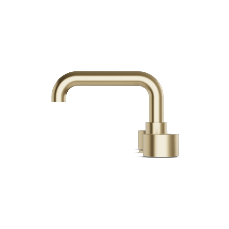 Opera 8" Widespread Bathroom Faucet With Low Spout & Disc Handles - Satin Brass image 3