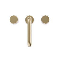 Opera 8" Widespread Bathroom Faucet With Low Spout & Disc Handles - Satin Brass thumbnail 4