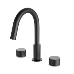 Opera 8" Widespread Bathroom Faucet With Disc Handles - Matte Black thumbnail 1