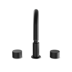 Opera 8" Widespread Bathroom Faucet With Disc Handles - Matte Black thumbnail 2