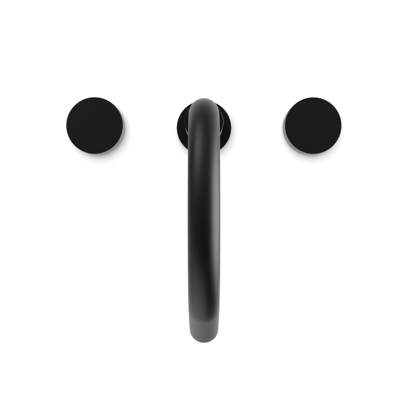 Opera 8" Widespread Bathroom Faucet With Disc Handles - Matte Black image 4