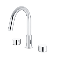 Opera 8" Widespread Bathroom Faucet With Disc Handles - Chrome thumbnail 1