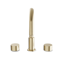 Opera 8" Widespread Bathroom Faucet With Disc Handles - Satin Brass thumbnail 2