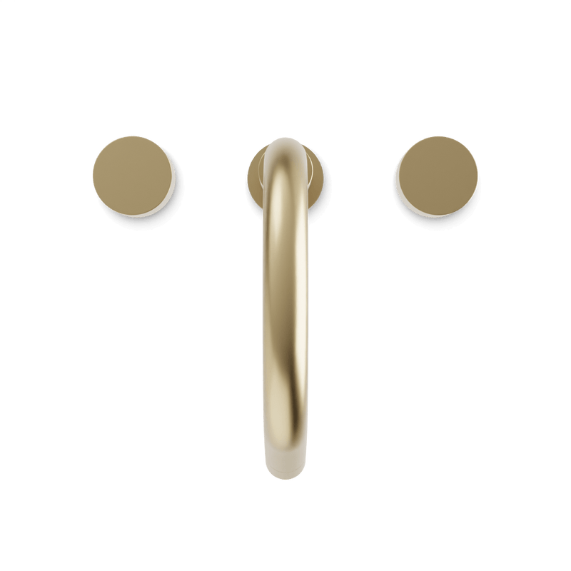 Opera 8" Widespread Bathroom Faucet With Disc Handles - Satin Brass image 4