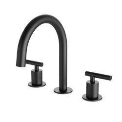 Opera 8" Widespread Bathroom Faucet With Arc Spout & Lever Handles - Matte Black thumbnail 1