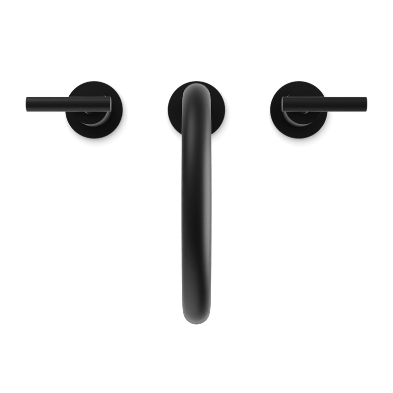 Opera 8" Widespread Bathroom Faucet With Arc Spout & Lever Handles - Matte Black image 4