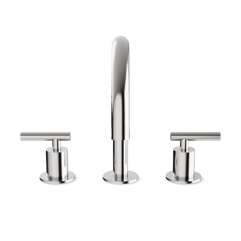 Opera 8" Widespread Bathroom Faucet With Arc Spout & Lever Handles - Brushed Nickel image 2