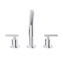 Opera 8" Widespread Bathroom Faucet With Arc Spout & Lever Handles - Chrome thumbnail 2