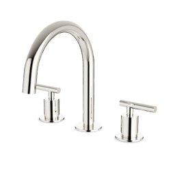 Opera 8" Widespread Bathroom Faucet With Arc Spout & Lever Handles - Polished Nickel thumbnail 1