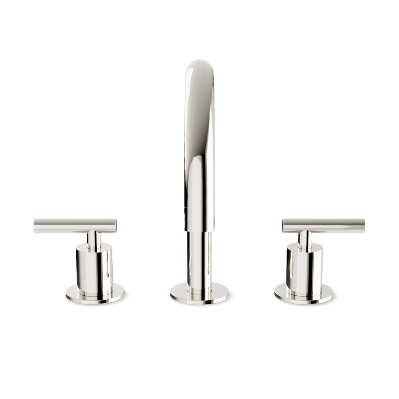 Opera 8" Widespread Bathroom Faucet With Arc Spout & Lever Handles - Polished Nickel image 2
