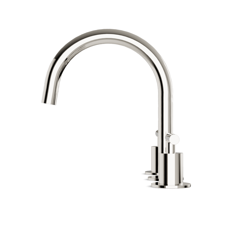 Opera 8" Widespread Bathroom Faucet With Arc Spout & Lever Handles - Polished Nickel image 3