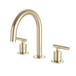 Opera 8" Widespread Bathroom Faucet With Arc Spout & Lever Handles - Satin Brass thumbnail 1
