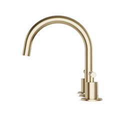 Opera 8" Widespread Bathroom Faucet With Arc Spout & Lever Handles - Satin Brass thumbnail 3