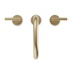 Opera 8" Widespread Bathroom Faucet With Arc Spout & Lever Handles - Satin Brass thumbnail 4