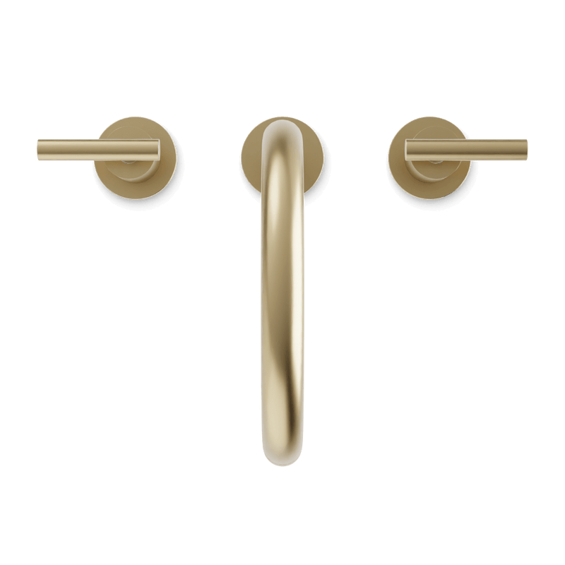 Opera 8" Widespread Bathroom Faucet With Arc Spout & Lever Handles - Satin Brass image 4
