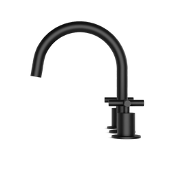 Opera 8" Widespread Bathroom Faucet With Arc Spout & Cross Handles - Matte Black thumbnail 3