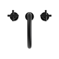 Opera 8" Widespread Bathroom Faucet With Arc Spout & Cross Handles - Matte Black thumbnail 4