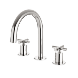 Opera 8" Widespread Bathroom Faucet With Arc Spout & Cross Handles - Brushed Nickel thumbnail 1