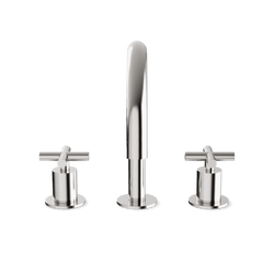 Opera 8" Widespread Bathroom Faucet With Arc Spout & Cross Handles - Brushed Nickel thumbnail 2