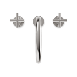 Opera 8" Widespread Bathroom Faucet With Arc Spout & Cross Handles - Brushed Nickel thumbnail 4