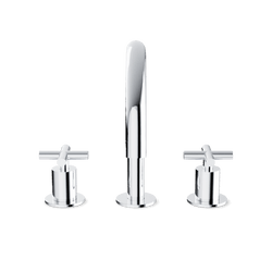Opera 8" Widespread Bathroom Faucet With Arc Spout & Cross Handles - Chrome thumbnail 2