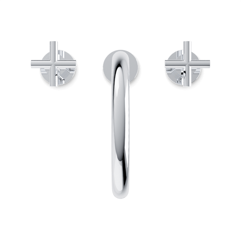 Opera 8" Widespread Bathroom Faucet With Arc Spout & Cross Handles - Chrome image 4