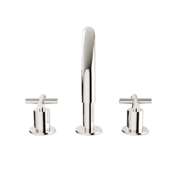 Opera 8" Widespread Bathroom Faucet With Arc Spout & Cross Handles - Polished Nickel thumbnail 2