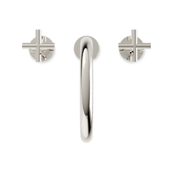 Opera 8" Widespread Bathroom Faucet With Arc Spout & Cross Handles - Polished Nickel thumbnail 4