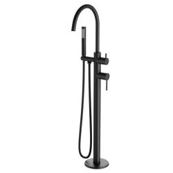 Opera Floor Mount Tub Filler Trim Kit with Hand Shower - Matte Black thumbnail 1