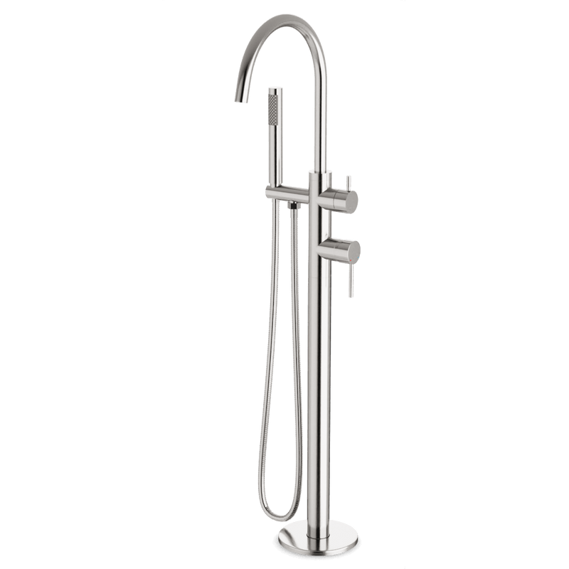 Opera Floor Mount Tub Filler Trim Kit with Hand Shower - Brushed Nickel image 1