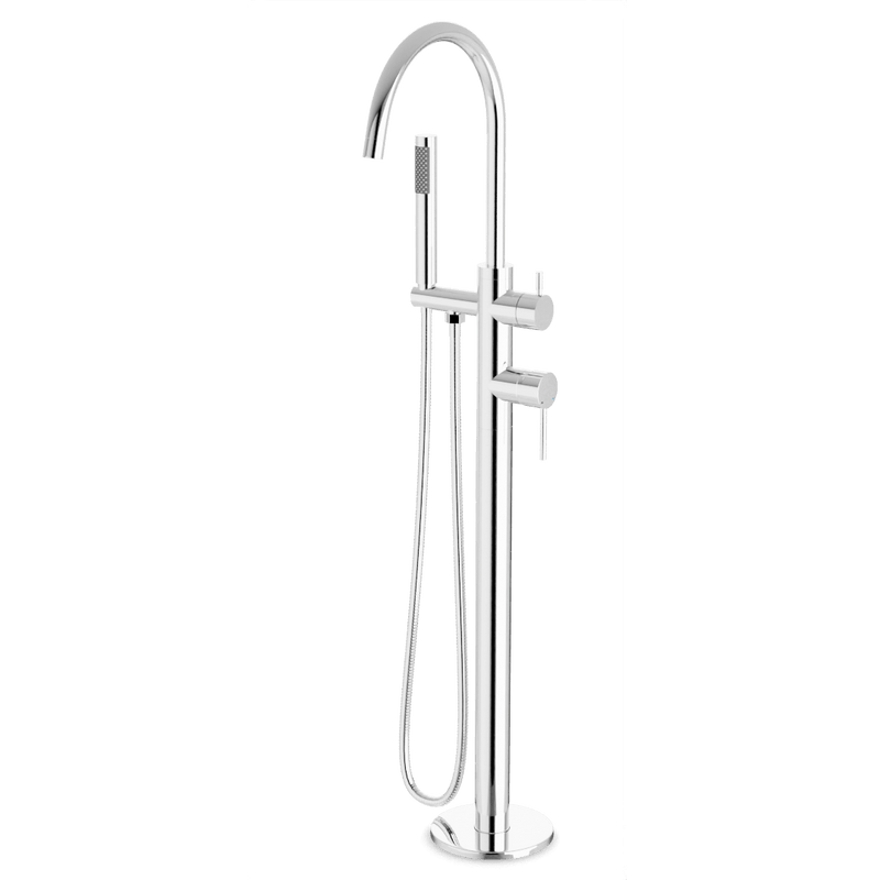 Opera Floor Mount Tub Filler Trim Kit with Hand Shower - Chrome image 1