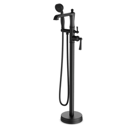 Classic Floor Mount Tub Filler Trim Kit with Hand Shower - Matte Black thumbnail 1