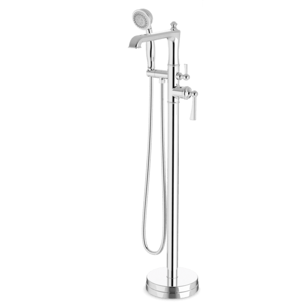 Classic Floor Mount Tub Filler Trim Kit with Hand Shower - Chrome image 1