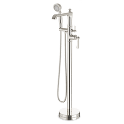 Classic Floor Mount Tub Filler Trim Kit with Hand Shower - Polished Nickel thumbnail 1