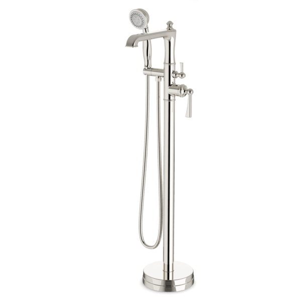 Classic Floor Mount Tub Filler Trim Kit with Hand Shower - Polished Nickel image 1