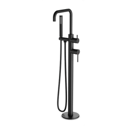 Opera Floor Mount Tub Filler Trim Kit with Low Spout and Hand Shower - Matte Black thumbnail 1